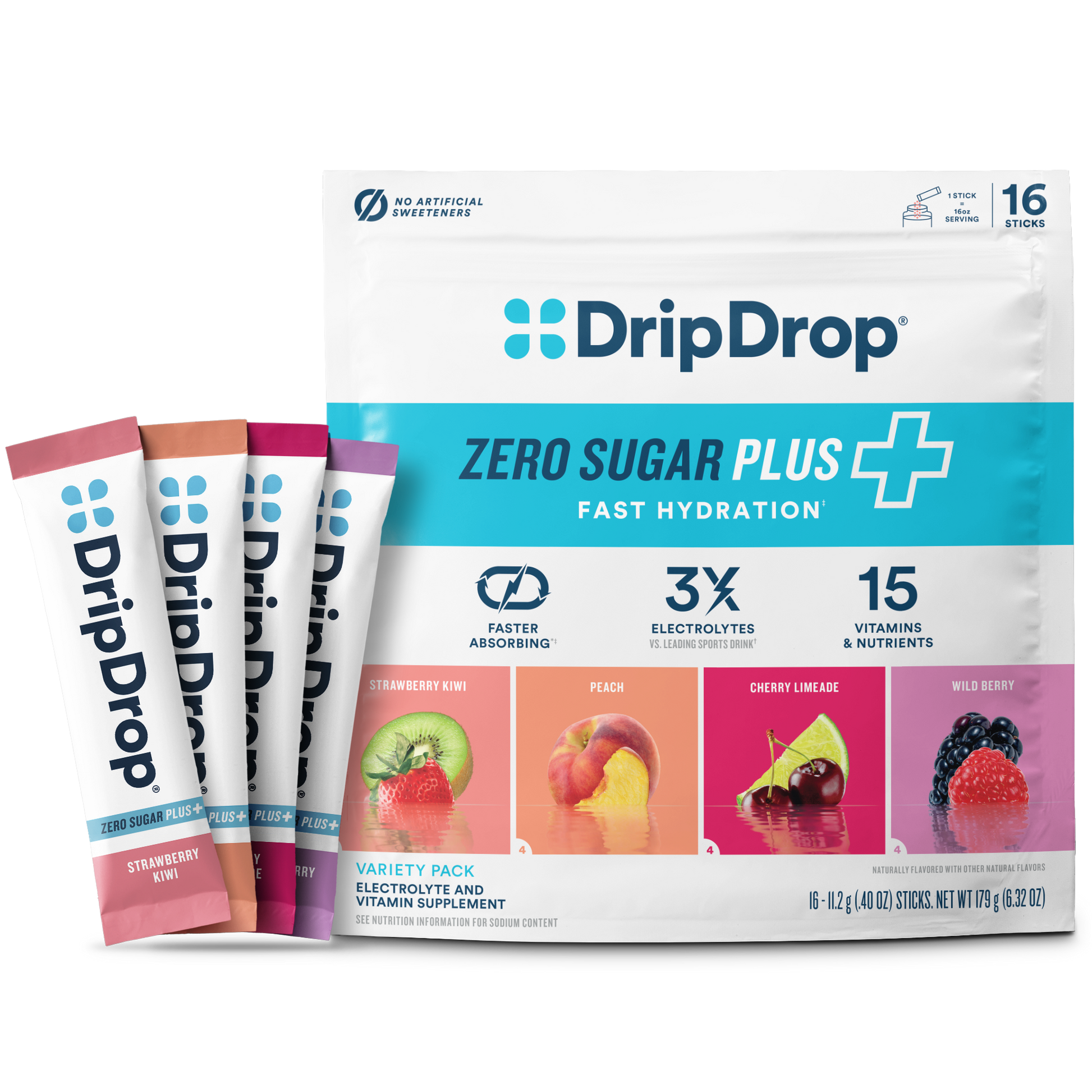 dripdrop-zero-sugar-plus-strawberry-kiwi-peach-cherry-limeade-wild-berry-16-oz-sticks-16-count-i7 Pouch_16ct_Front16ozSticks_VSPlus_Variety_B.png